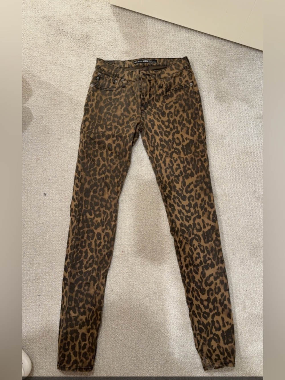 BIG STAR Brand Leopard Print Skinny Jeans - Brown